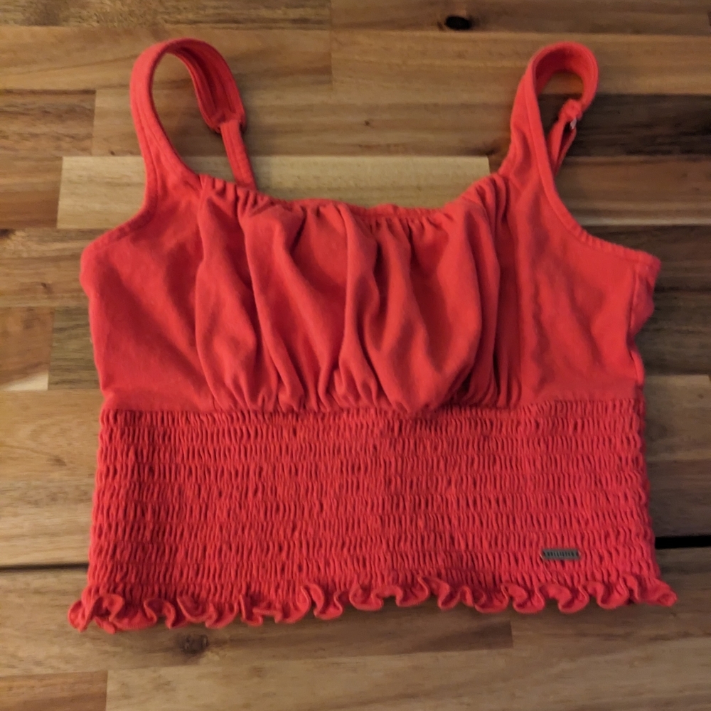 Hollister red crop tank top